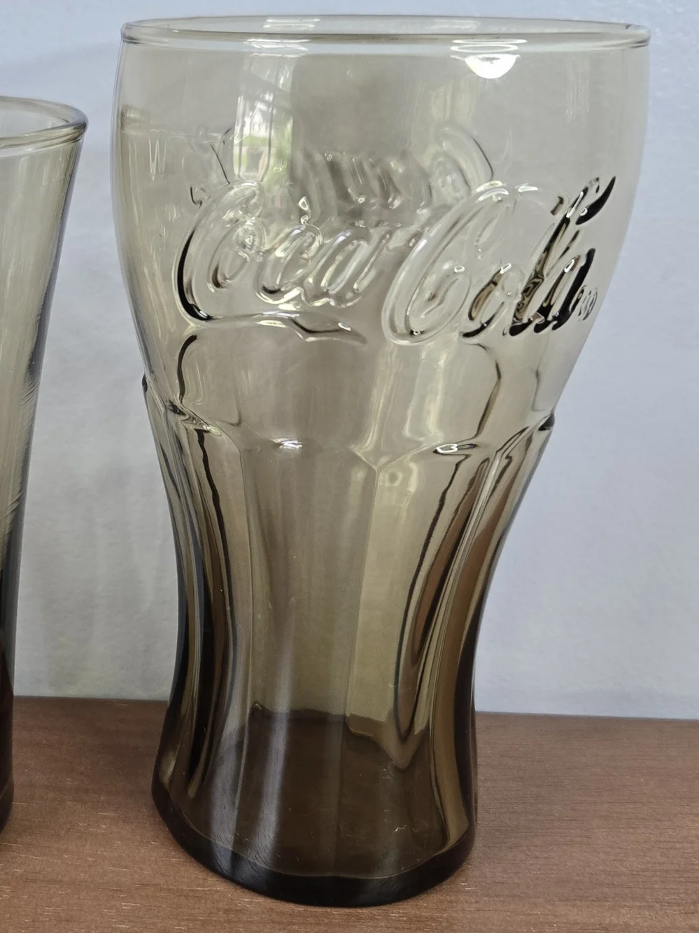 Vintage Coca-Cola Libbey Smoked Amber Glasses, Tumblers Brown, Coke, Set Of 2